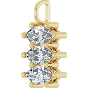 10K Yellow Gold 11x5.5 mm Marquise Pendant Mounting – image 3
