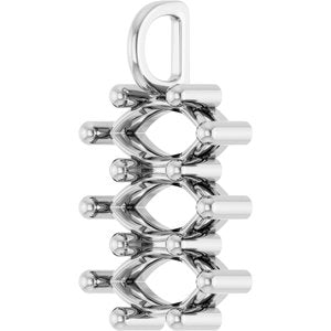18K White Gold 11x5.5 mm Marquise Pendant Mounting – image 4