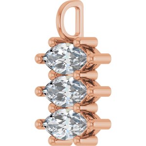 18K Rose Gold 11x5.5 mm Marquise Pendant Mounting – image 3