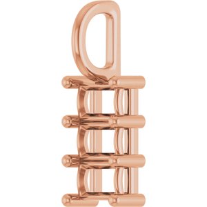 10K Rose Gold 4.5x3 mm Straight Baguette Pendant Mounting – image 4