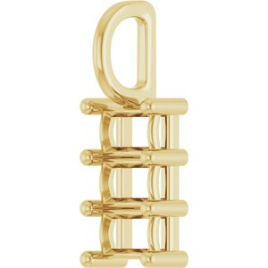 10K Yellow Gold 4.5x3 mm Straight Baguette Pendant Mounting – image 4