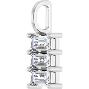 Platinum 4.5x3 mm Straight Baguette Pendant Mounting – image 3