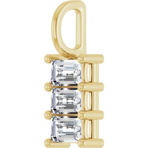14K Yellow Gold 4.5x3 mm Straight Baguette Pendant Mounting – image 3