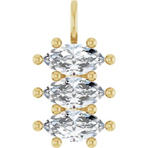 14K Yellow Gold 11x5.5 mm Marquise Pendant Mounting