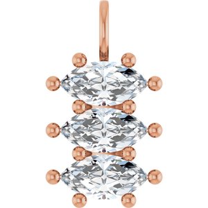 18K Rose Gold 11x5.5 mm Marquise Pendant Mounting