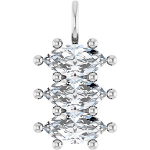 10K White Gold 11x5.5 mm Marquise Pendant Mounting