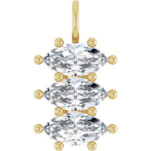 18K Yellow Gold 12x6 mm Marquise Pendant Mounting