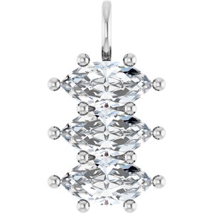 18K White Gold 12x6 mm Marquise Pendant Mounting
