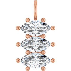 10K Rose Gold 12x6 mm Marquise Pendant Mounting