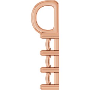 14K Rose Gold 4.5x3 mm Straight Baguette Pendant Mounting – image 6