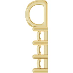 10K Yellow Gold 4.5x3 mm Straight Baguette Pendant Mounting – image 6