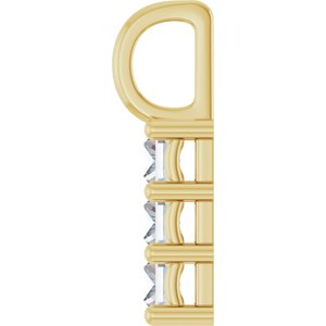 10K Yellow Gold 4.5x3 mm Straight Baguette Pendant Mounting – image 5