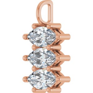 14K Rose Gold 12x6 mm Marquise Pendant Mounting – image 3