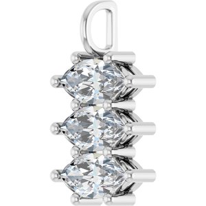 14K X1 White Gold 12x6 mm Marquise Pendant Mounting – image 3
