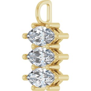 10K Yellow Gold 12x6 mm Marquise Pendant Mounting – image 3