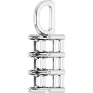 Sterling Silver 5x3 mm Emerald Pendant Mounting – image 4