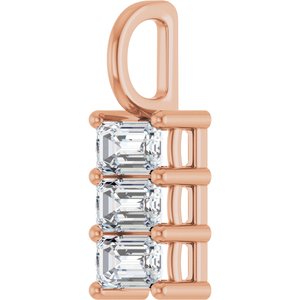 14K Rose Gold 5x3 mm Emerald Pendant Mounting – image 3