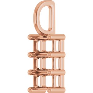 18K Rose Gold 5x3 mm Emerald Pendant Mounting – image 4