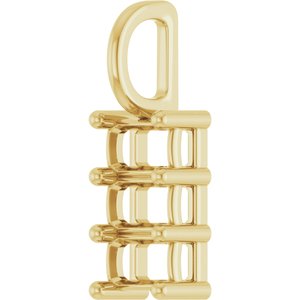 10K Yellow Gold 5x3 mm Emerald Pendant Mounting – image 4
