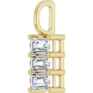 14K Yellow Gold 5x3 mm Emerald Pendant Mounting – image 3