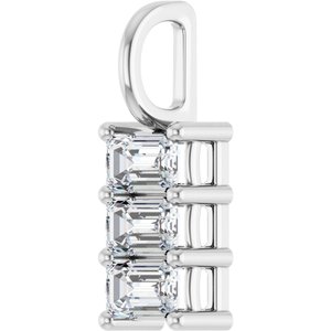 14K X1 White Gold 5x3 mm Emerald Pendant Mounting – image 3