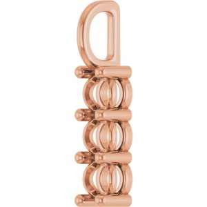 10K Rose Gold 3.75 mm Round Pendant Mounting – image 4