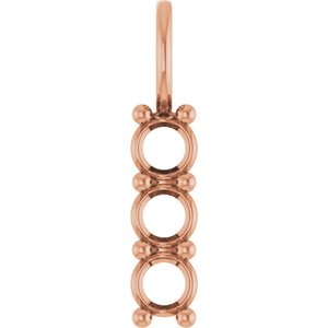 10K Rose Gold 3.75 mm Round Pendant Mounting – image 2