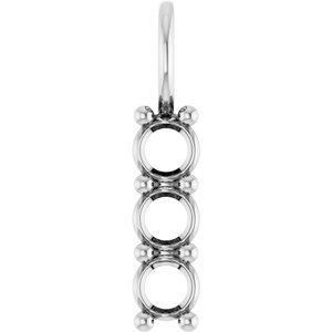 14K White Gold 3.75 mm Round Pendant Mounting – image 2