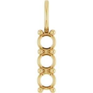 14K Yellow Gold 3.75 mm Round Pendant Mounting – image 2