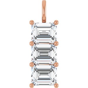 10K Rose Gold 10x8 mm Emerald Pendant Mounting