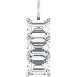 Platinum 10x8 mm Emerald Pendant Mounting