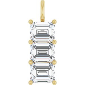 10K Yellow Gold 10x8 mm Emerald Pendant Mounting