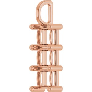 10K Rose Gold 5.5x5.5 mm Square Pendant Mounting – image 4