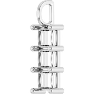 14K X1 White Gold 5.5x5.5 mm Square Pendant Mounting – image 4