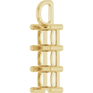 18K Yellow Gold 5.5x5.5 mm Square Pendant Mounting – image 4
