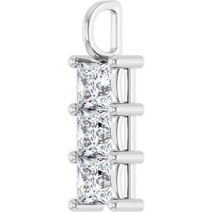 10K White Gold 5.5x5.5 mm Square Pendant Mounting – image 3