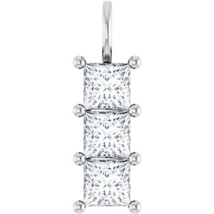 14K White Gold 5.5x5.5 mm Square Pendant Mounting