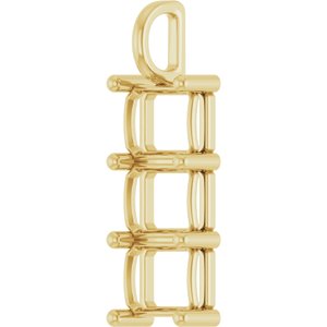 10K Yellow Gold 10x8 mm Emerald Pendant Mounting – image 4