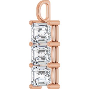 18K Rose Gold 10x8 mm Emerald Pendant Mounting – image 3