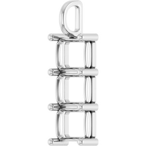 14K White Gold 10x8 mm Emerald Pendant Mounting – image 4