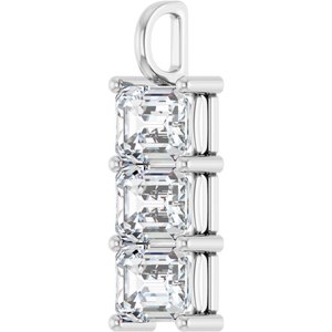 14K X1 White Gold 10x8 mm Emerald Pendant Mounting – image 3