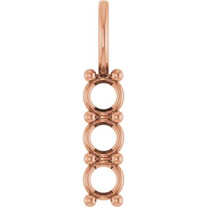 10K Rose Gold 3.5 mm Round Pendant Mounting – image 2