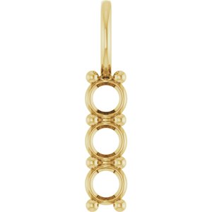 18K Yellow Gold 3.5 mm Round Pendant Mounting – image 2