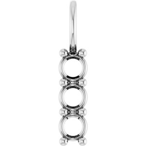 14K White Gold 3.5 mm Round Pendant Mounting – image 2
