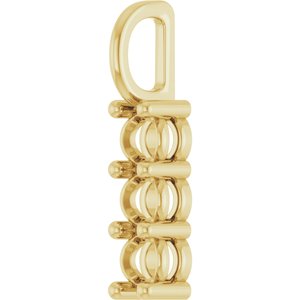 10K Yellow Gold 3.5 mm Round Pendant Mounting – image 4