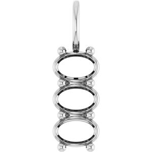 10K White Gold 6x4 mm Oval Pendant Mounting – image 2