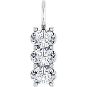 14K White Gold 6x4 mm Oval Pendant Mounting