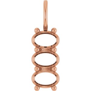 14K Rose Gold 6x4 mm Oval Pendant Mounting – image 2