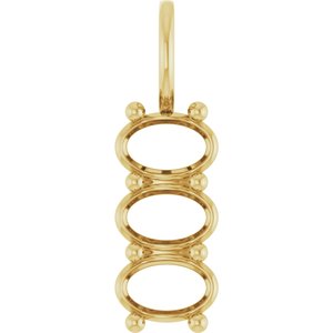 14K Yellow Gold 6x4 mm Oval Pendant Mounting – image 2