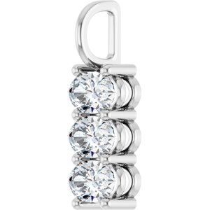 14K White Gold 6x4 mm Oval Pendant Mounting – image 3
